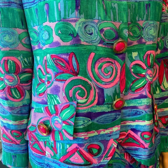 Anne Crimmins for Umi Collections Y2K 100% Silk Matching Blazer & Skirt Lady 12 - Picture 7 of 10